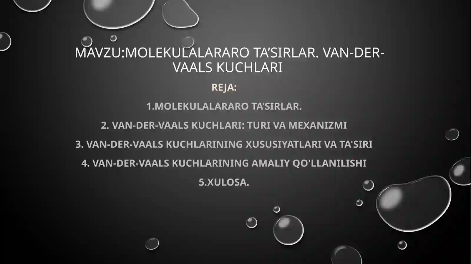 Molekulalararo ta’sirlar 2