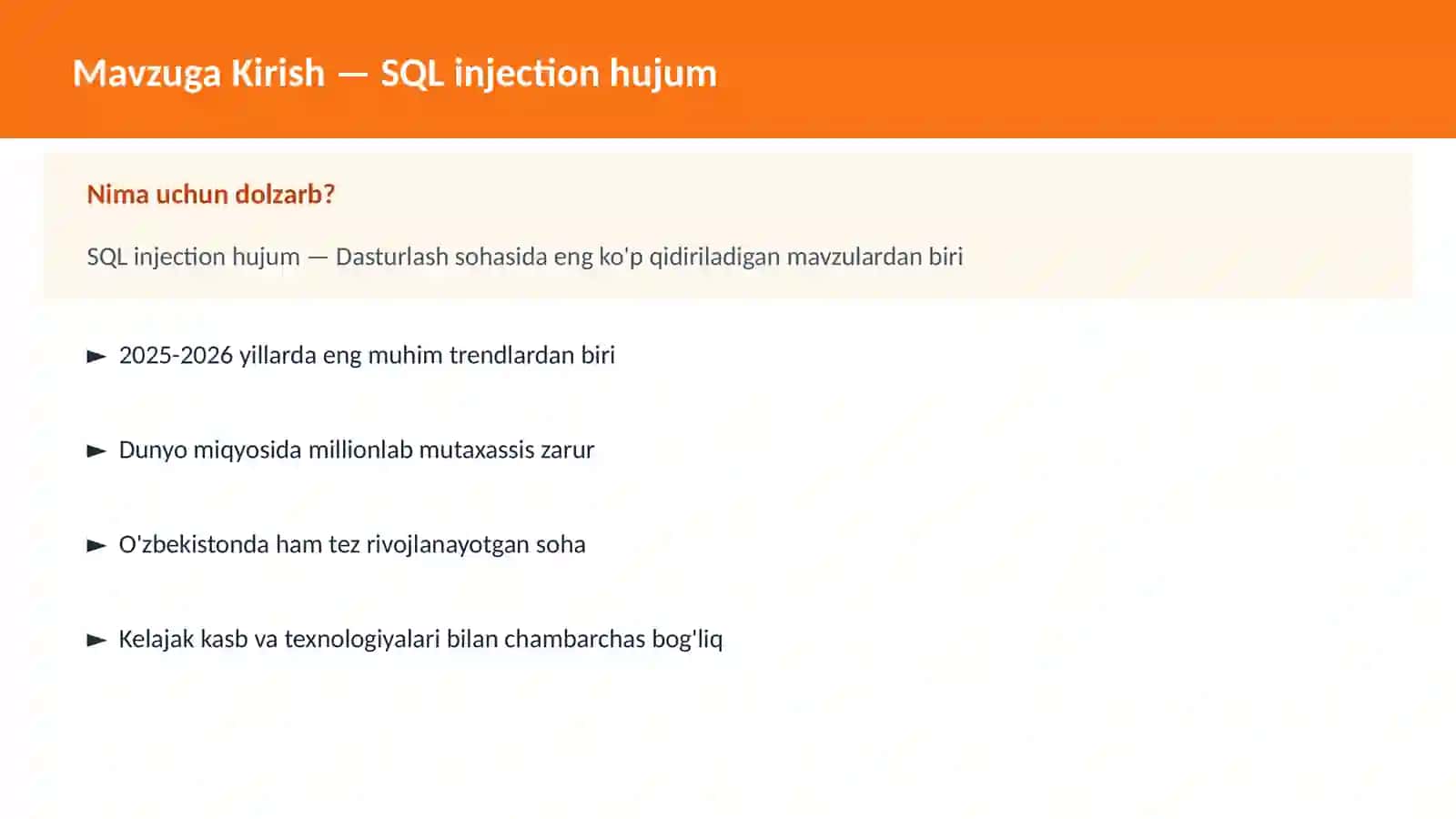 SQL injection hujum 2