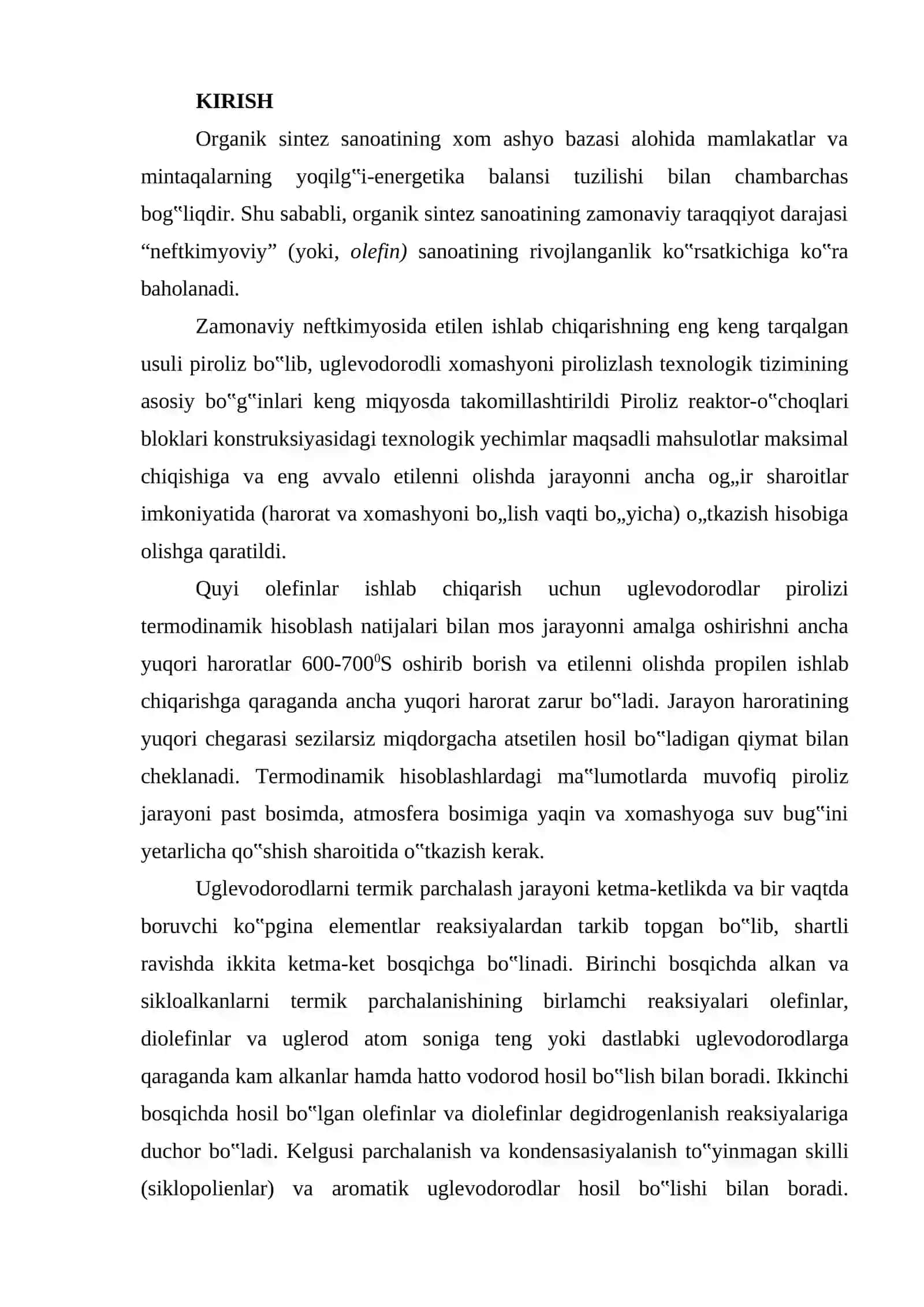 UGLEVODORODLARNING PIROLIZI QILISH JARAYONI 2