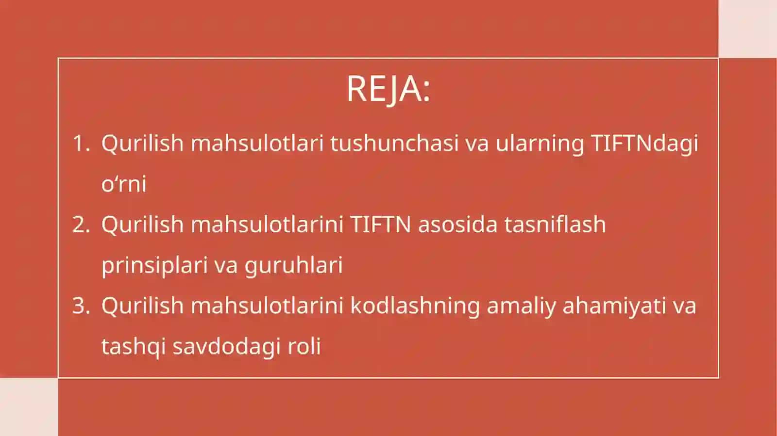 Qurilish mahsulotlari va TIFTNasosidati 2