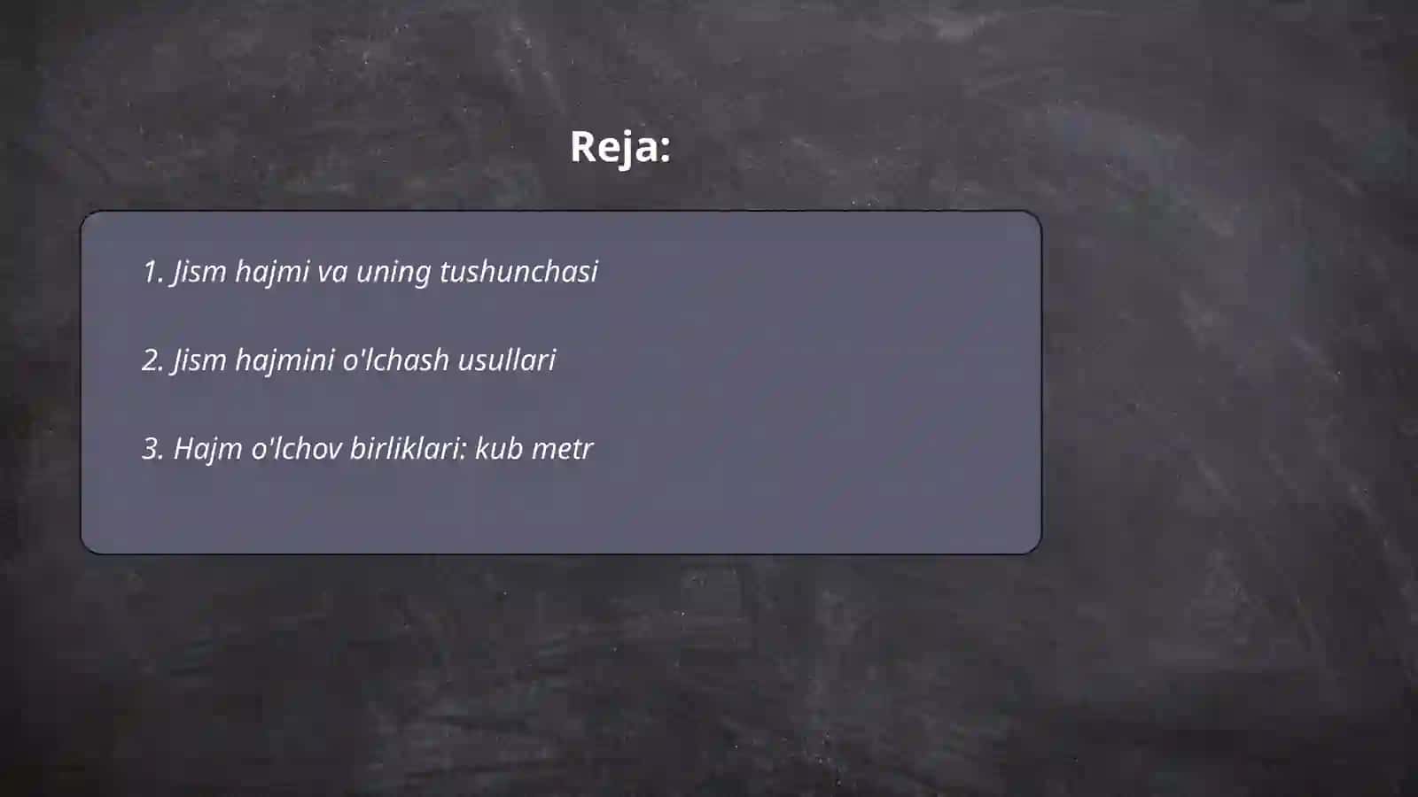 Jismning hajm va uni õlchash 2