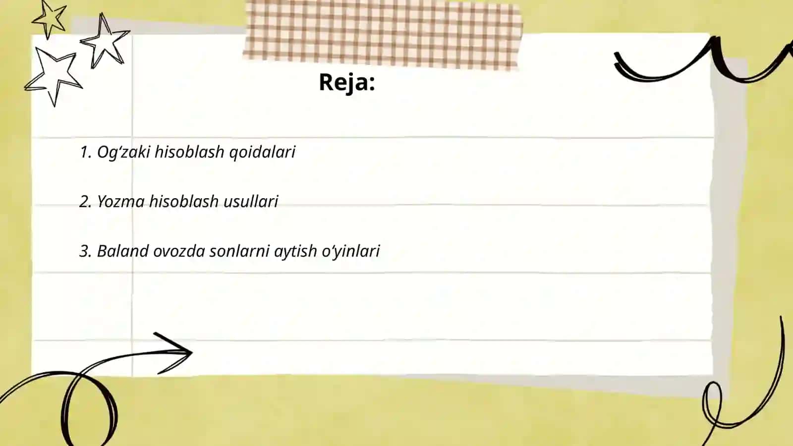 Ogʻzaki va yozma hisoblashga doir didaktik oʻyinlar topshiriqlar toʻplamini tuzish 2