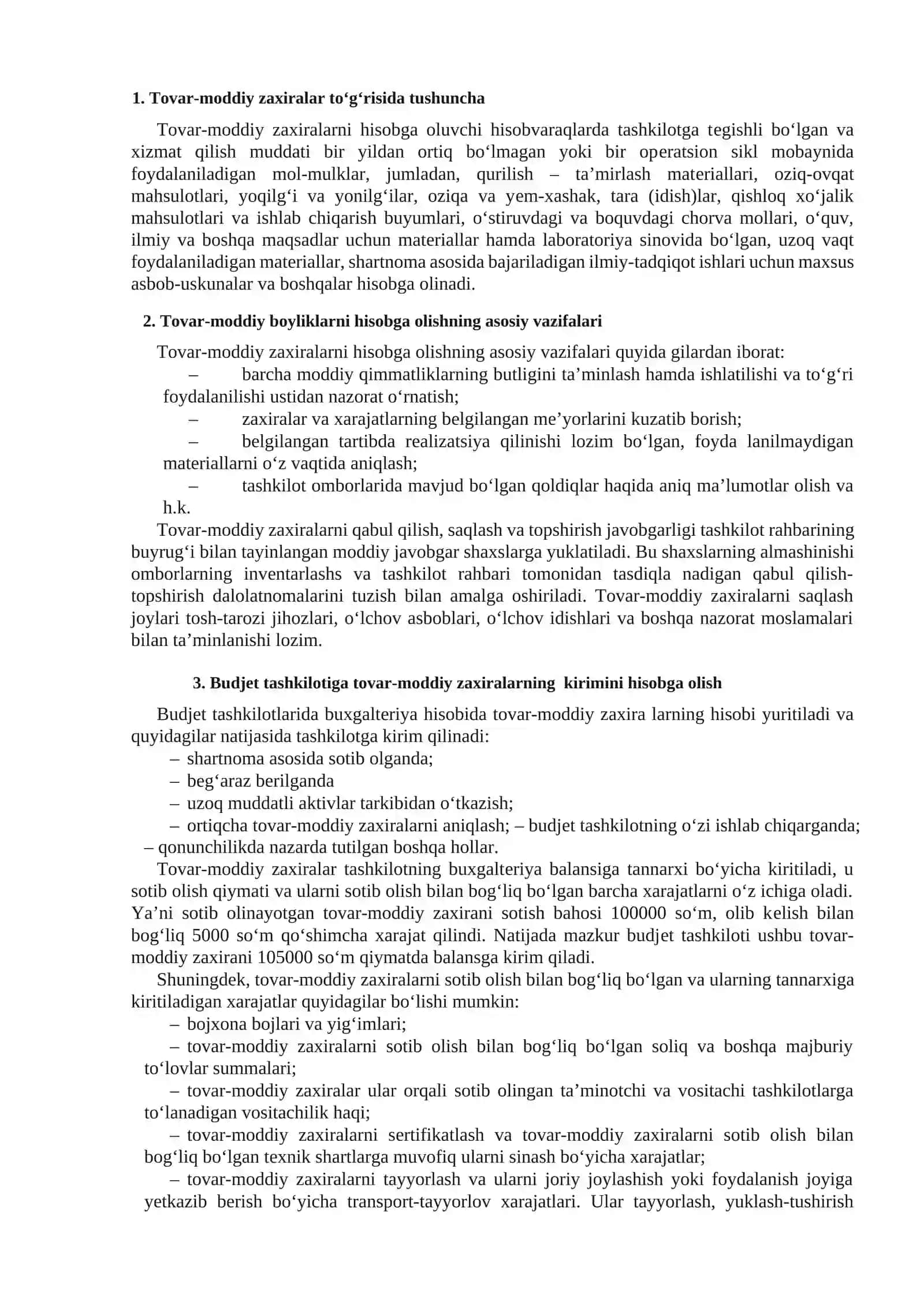 Tovar-moddiy zaxiralar to‘g‘risida tushuncha 2