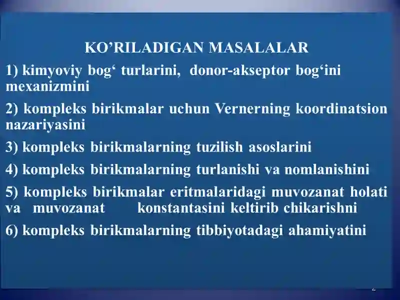 Kompleks birikmalar 2