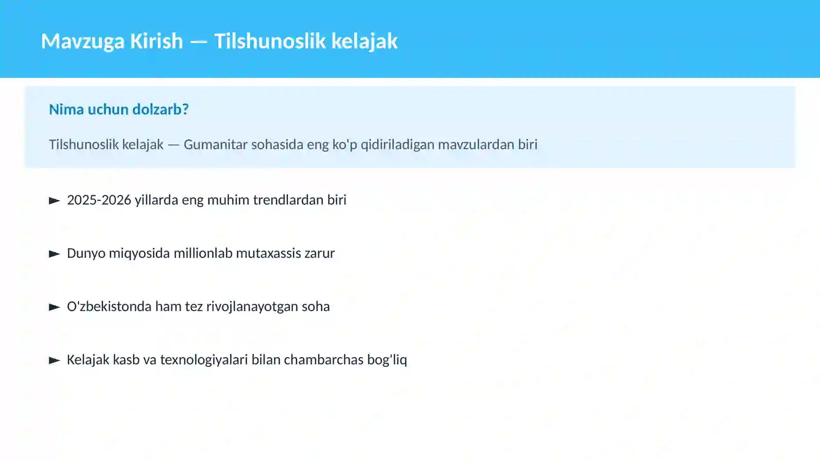 Tilshunoslik kelajak 2
