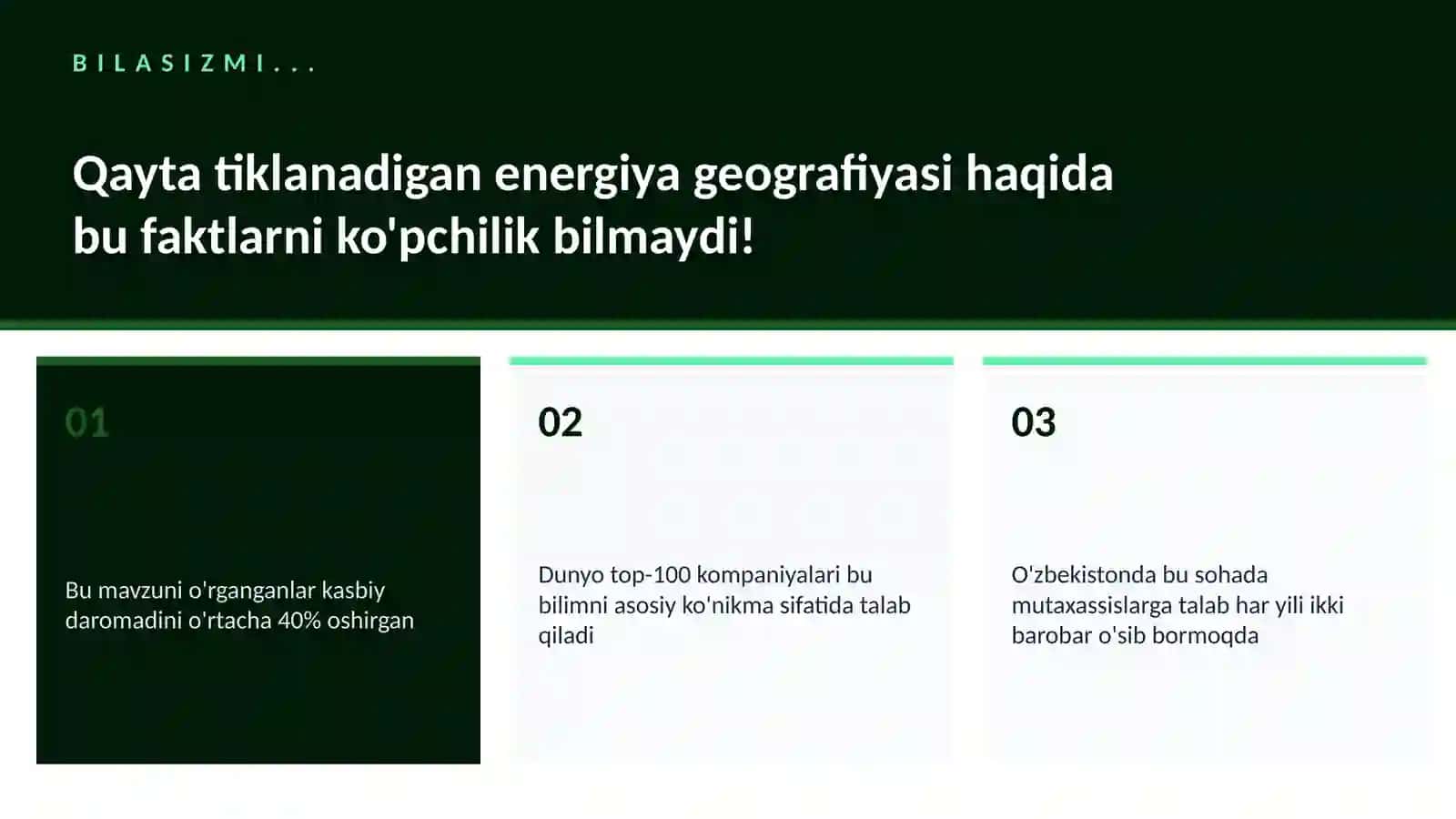 Qayta tiklanadigan energiya geografiyasi 2