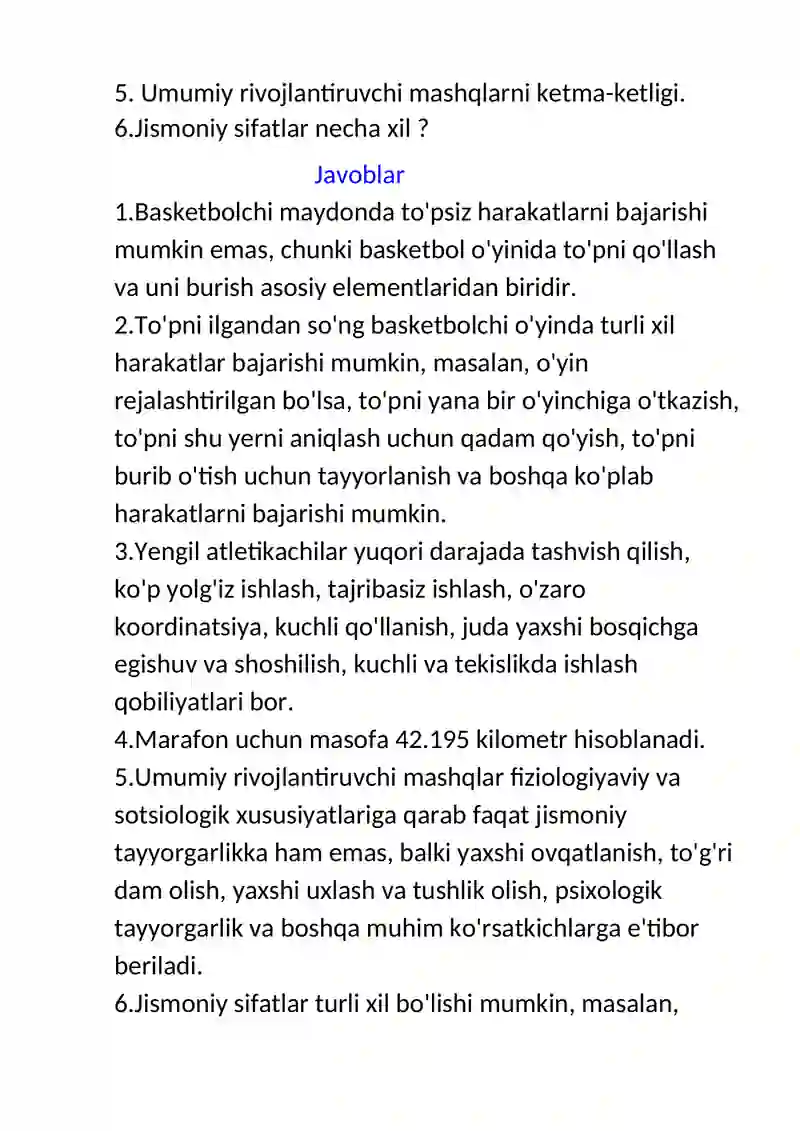 Basketbolchilar uchun jismoniy tayyorgarlik 2