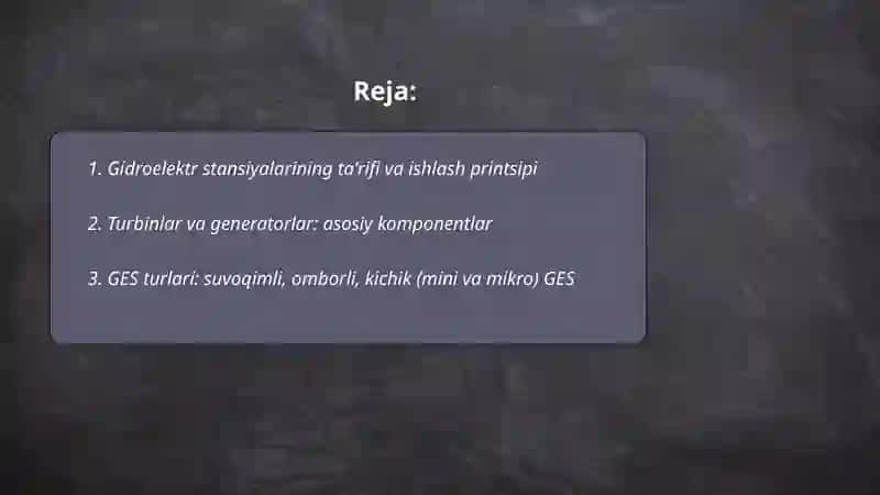 Gidroelektr stansiyalar 2