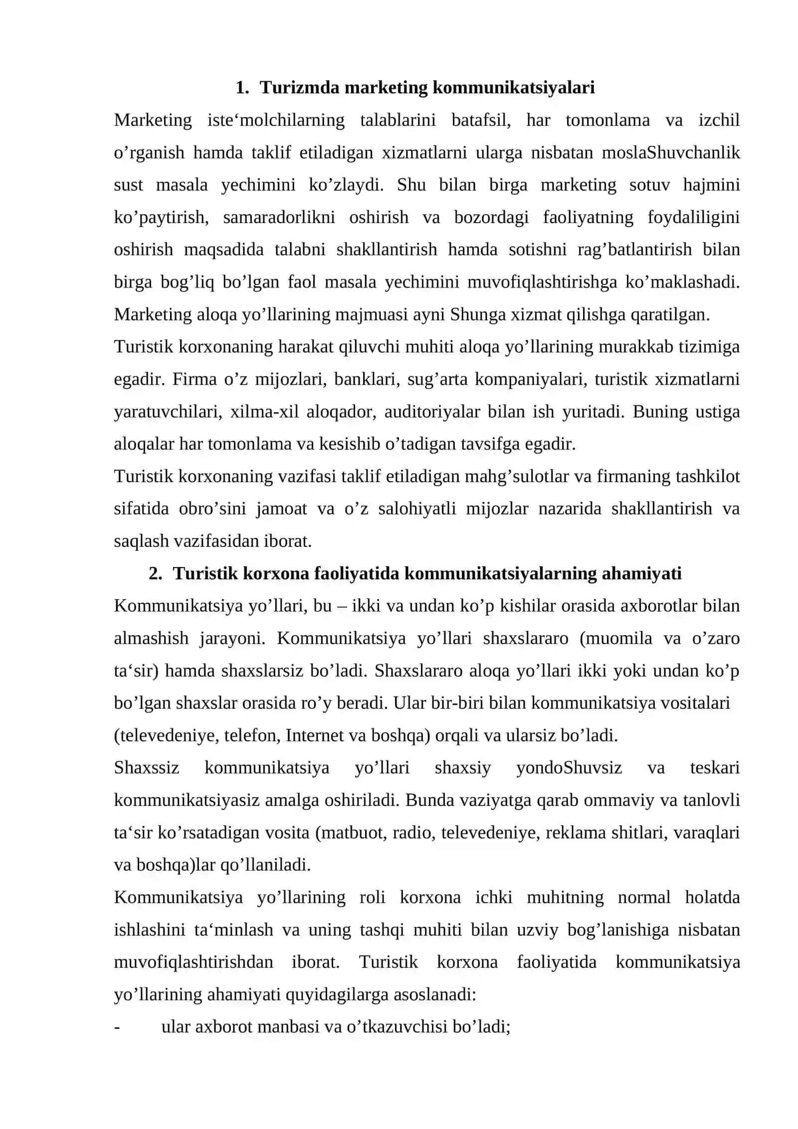 Turizmda marketing kommunikatsiyasi 2