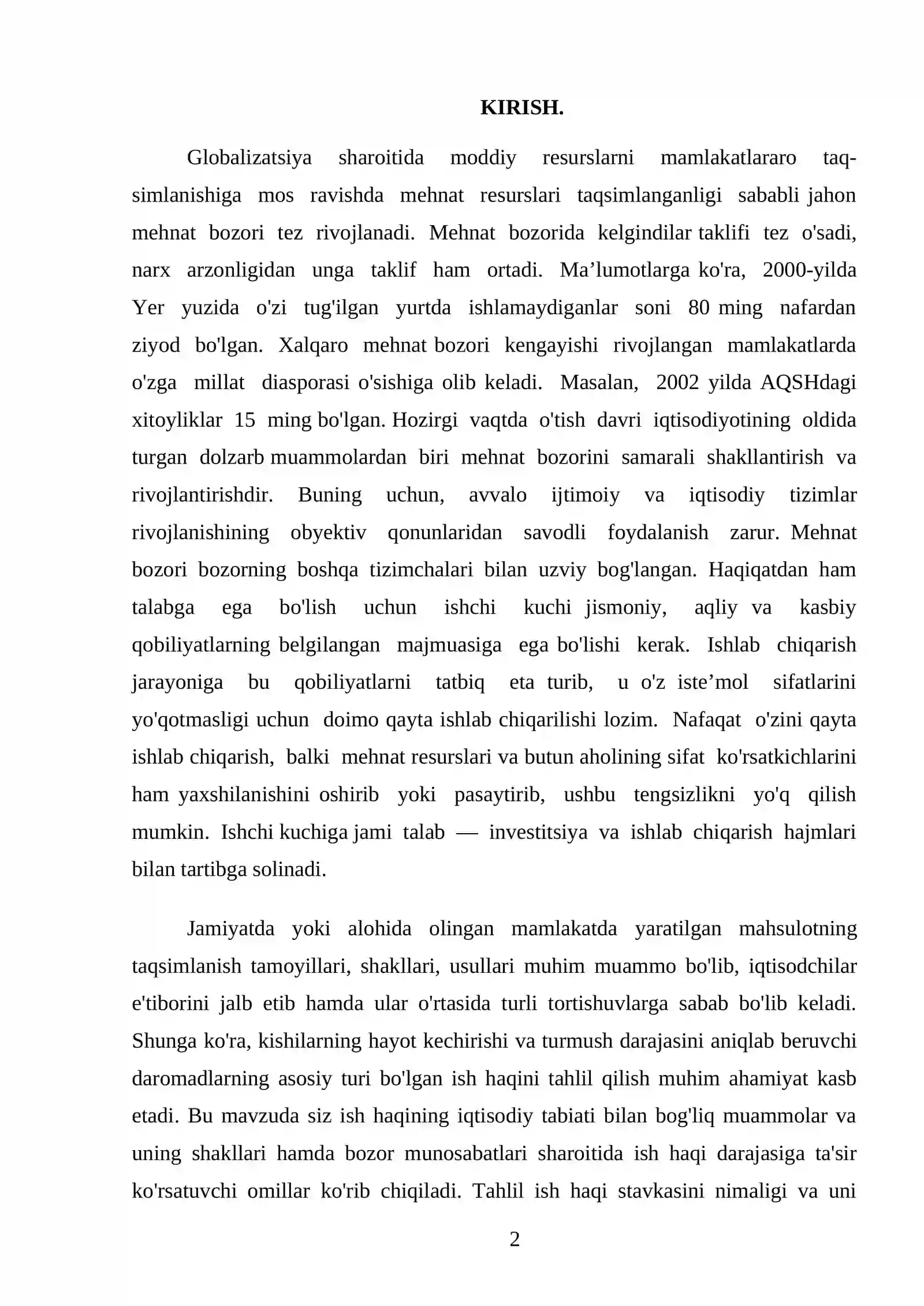XALQARO MEHNAT TAQSIMOTI YANGI SIFATINING SHAKLLANISHI 2