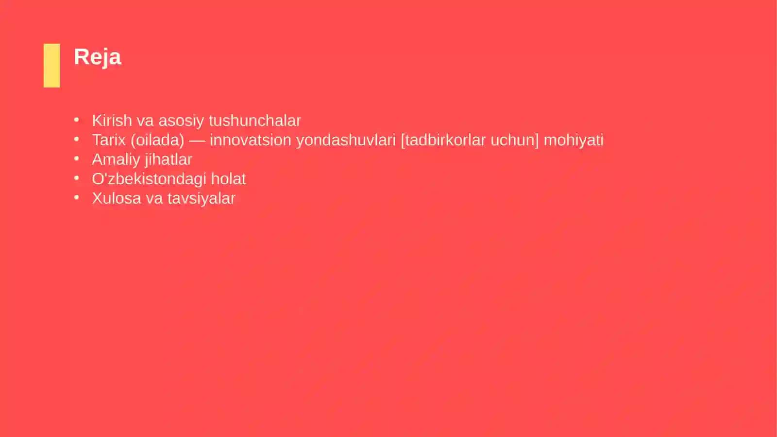 Tarix (oilada) — innovatsion yondashuvlari [tadbirkorlar uchun] 2