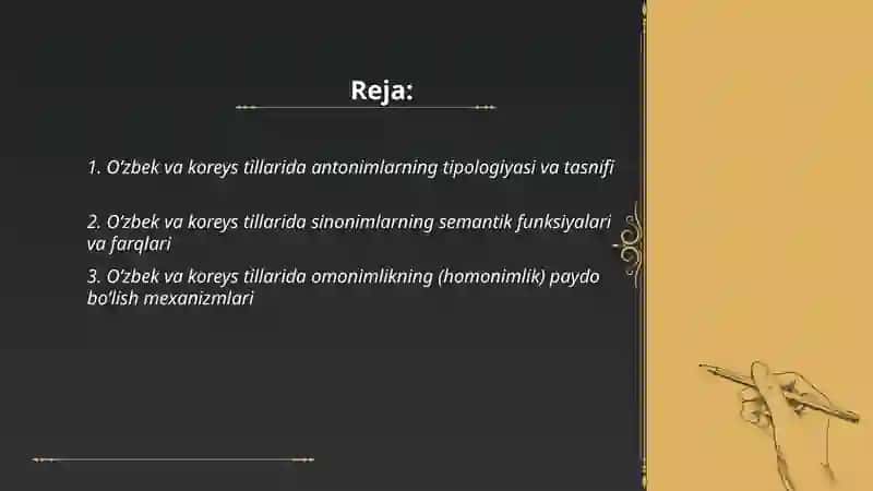 Oʻzbek va koreys tillarida antonim omonim sinonim qiyosiy tahlili 2