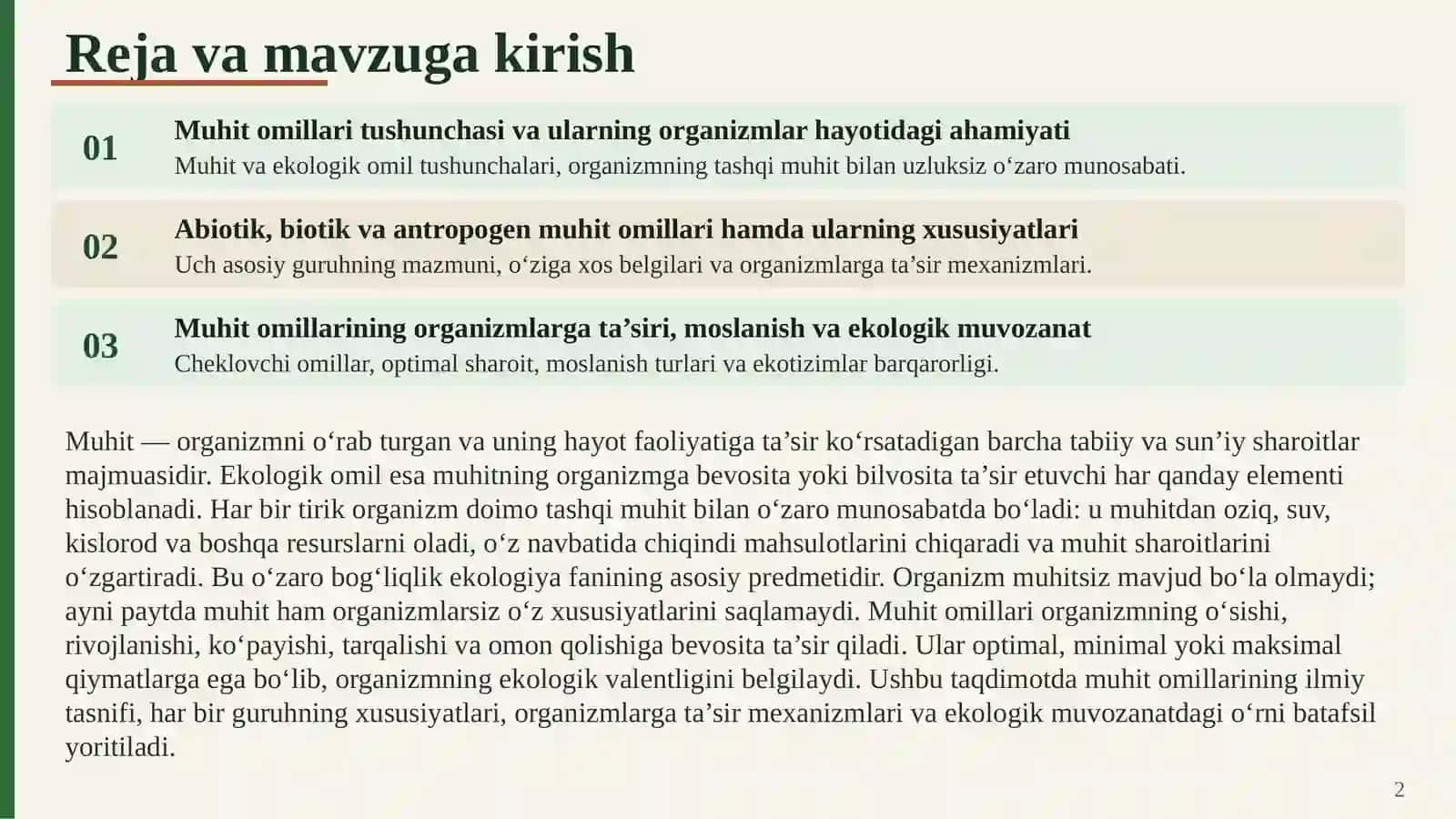 MUHIT OMILLARI VA ULARNING TASNIFI 2