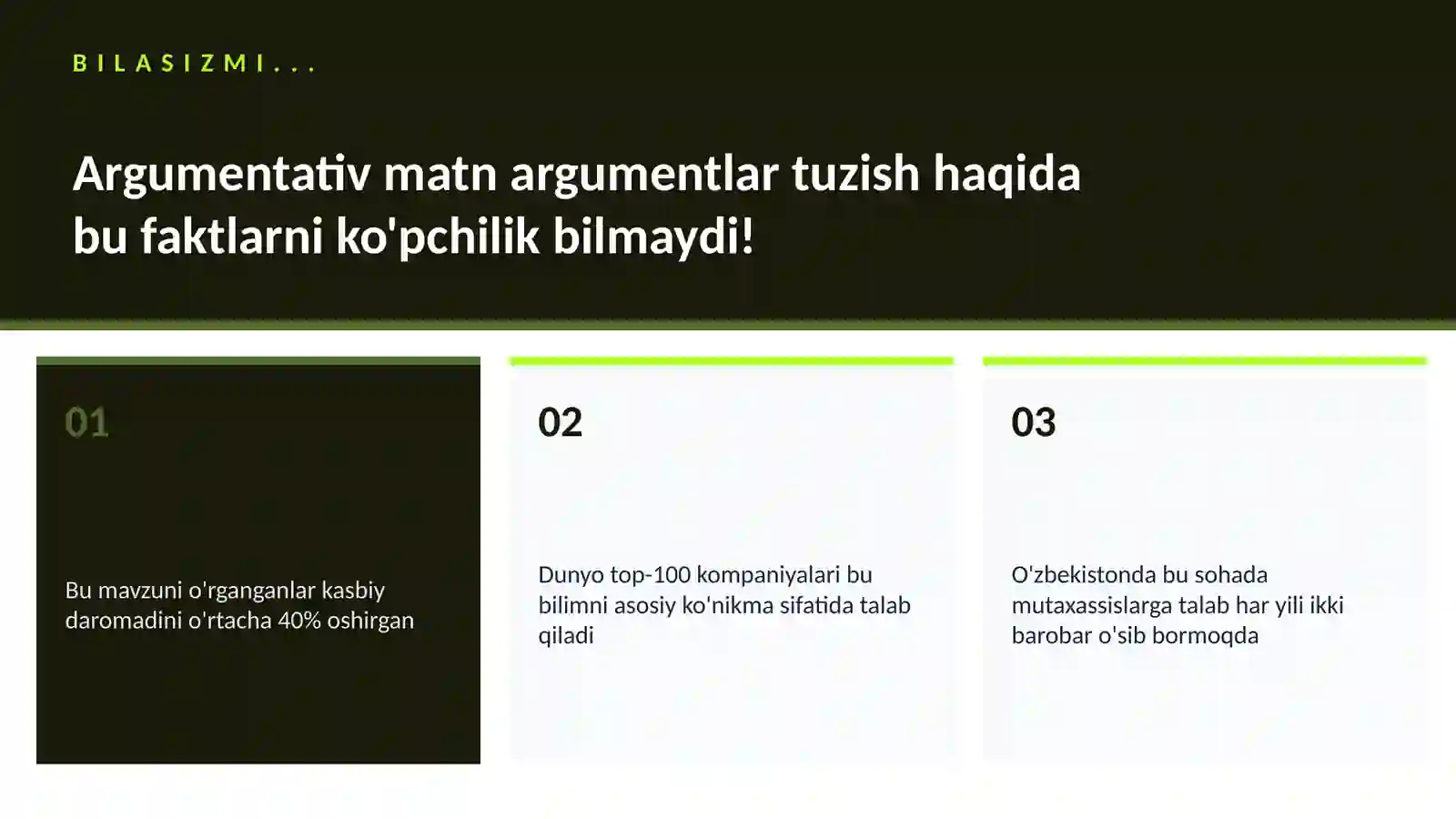 Argumentativ matn argumentlar tuzish 2