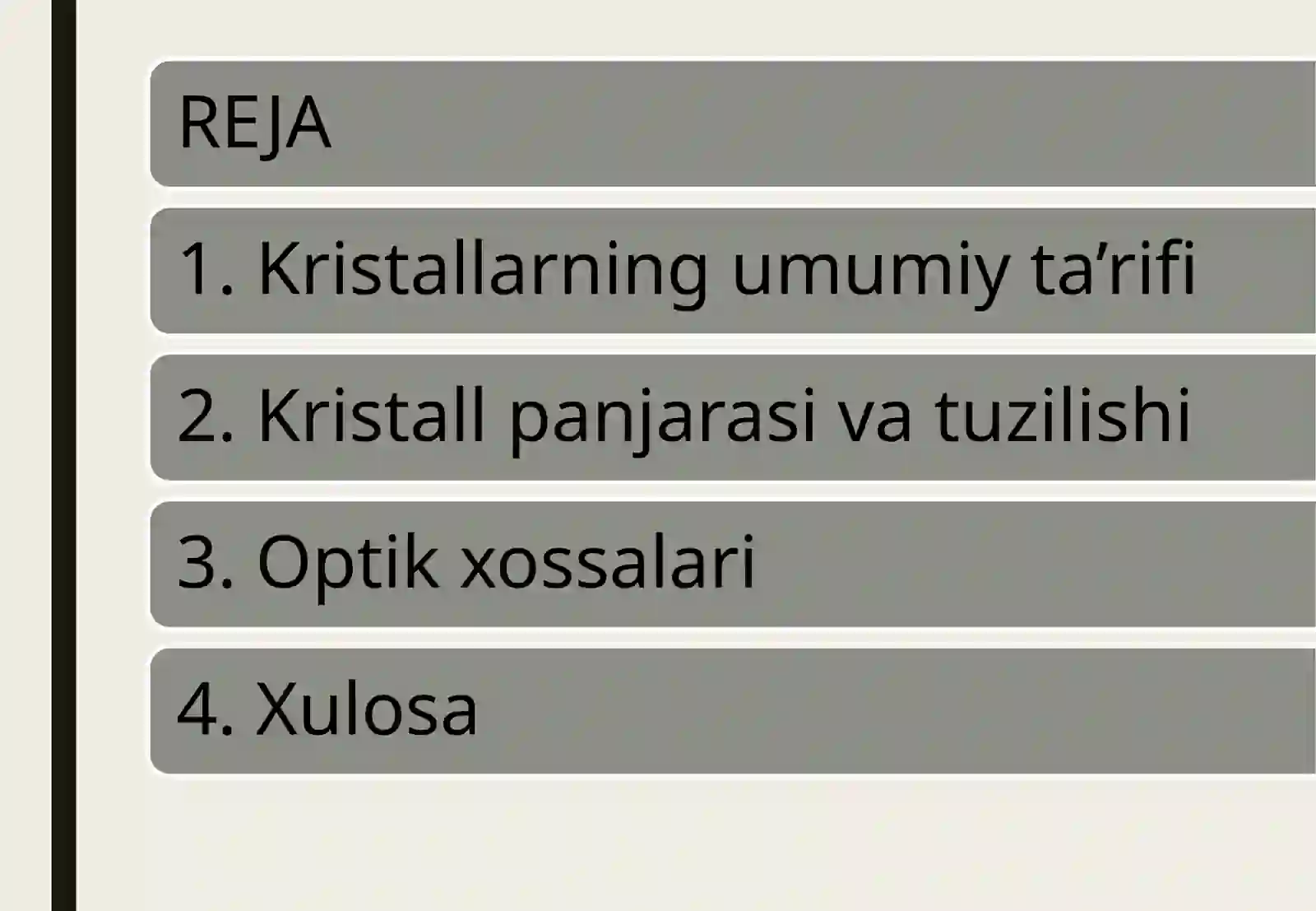 Kristallarning asosiy xossalari 2