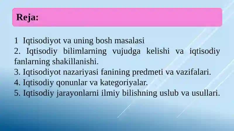 Iqtisodiyot Nazariyasi Fani 2