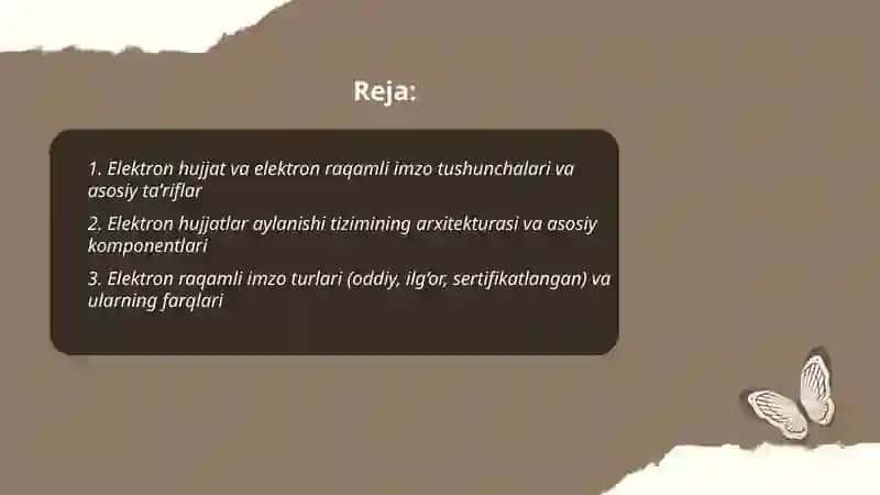 Elektron hujjatlar aylanishi tizimi va elektron raqamli imzo haqida tushuncha hamda uning qonuniy asoslari 2
