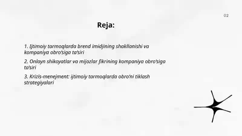Ijtimoiy tarmoqlarning kompaniyalar obro‘siga ta’sirini tahlil qilish 2