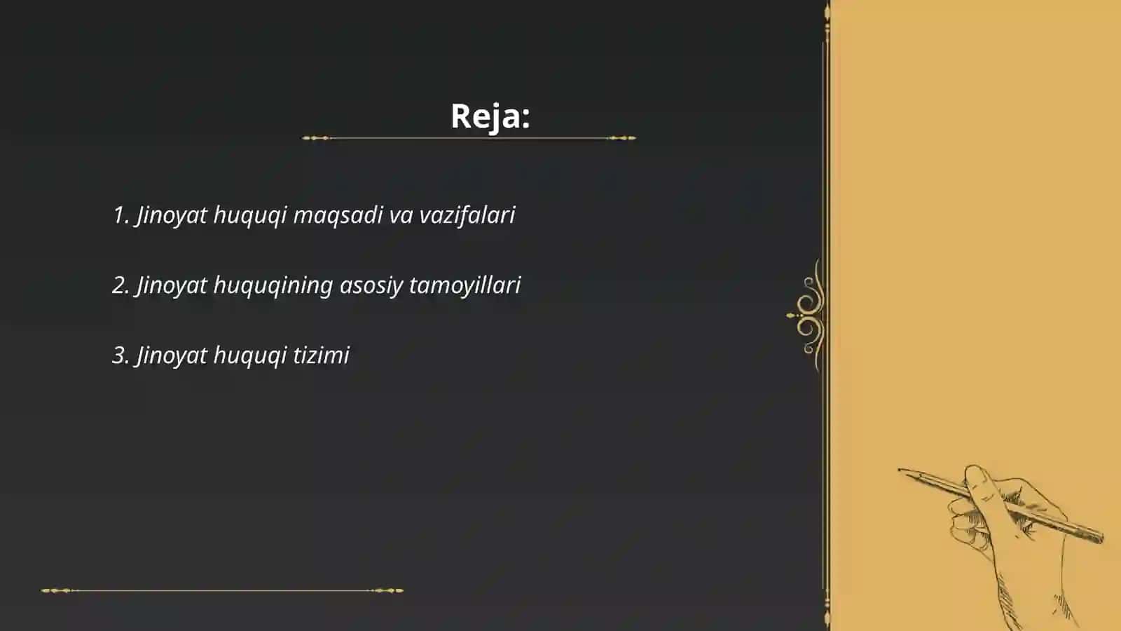Jinoyat huquqining maqsadi.Jinoyat huquqi tushunchalari 2