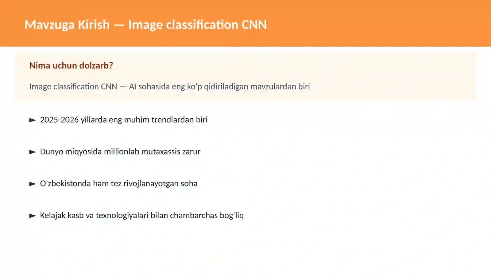 AI | DEEP LEARNING VA NEYRON TARMOQLAR 2