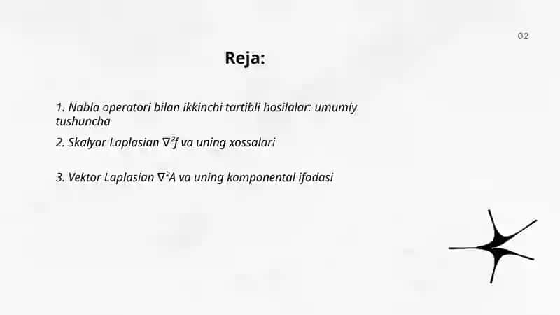Vektor maydonidagi ikkinchi tartibli amallar 2