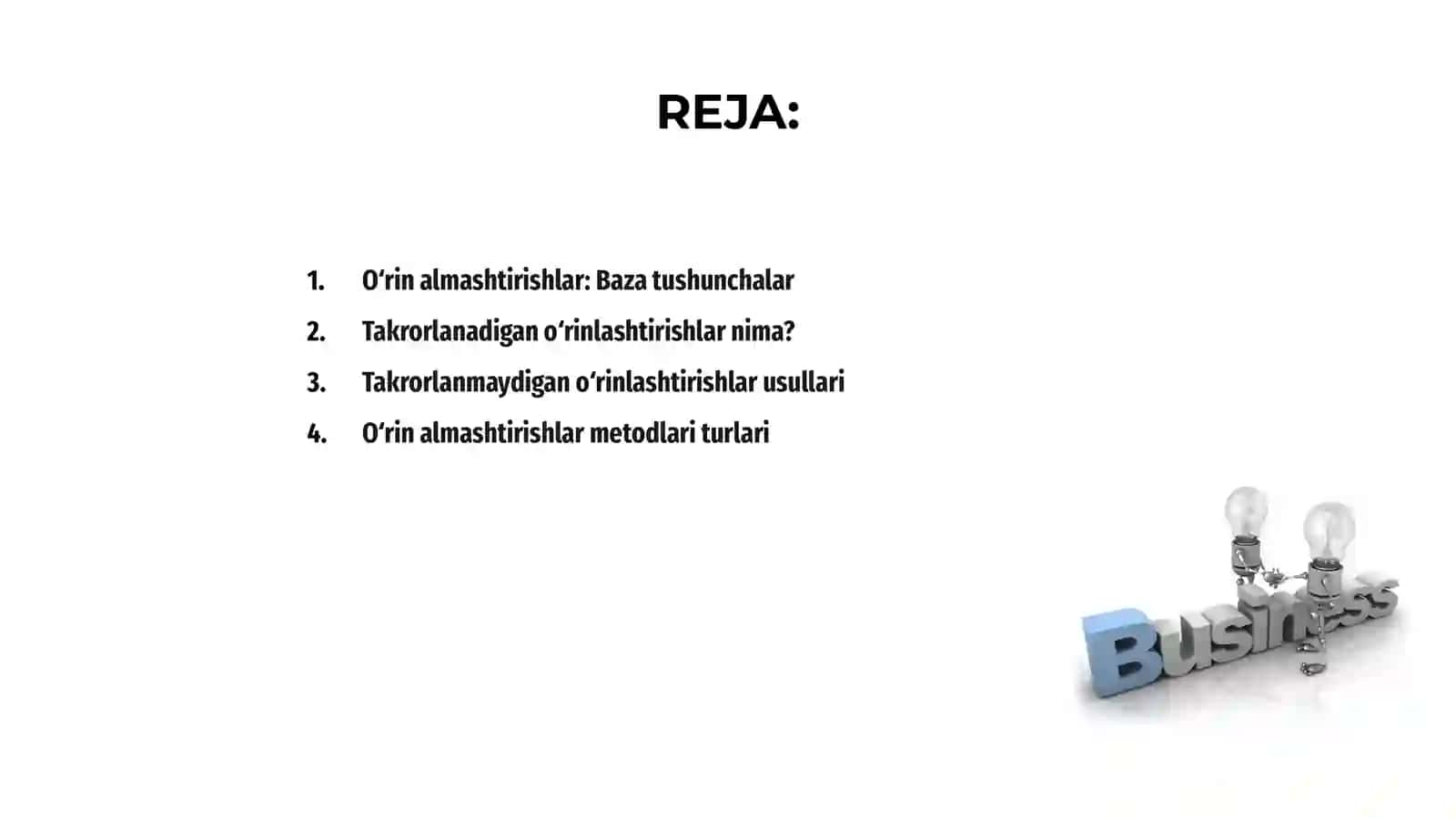 Oʻrin almashtirishlar 2