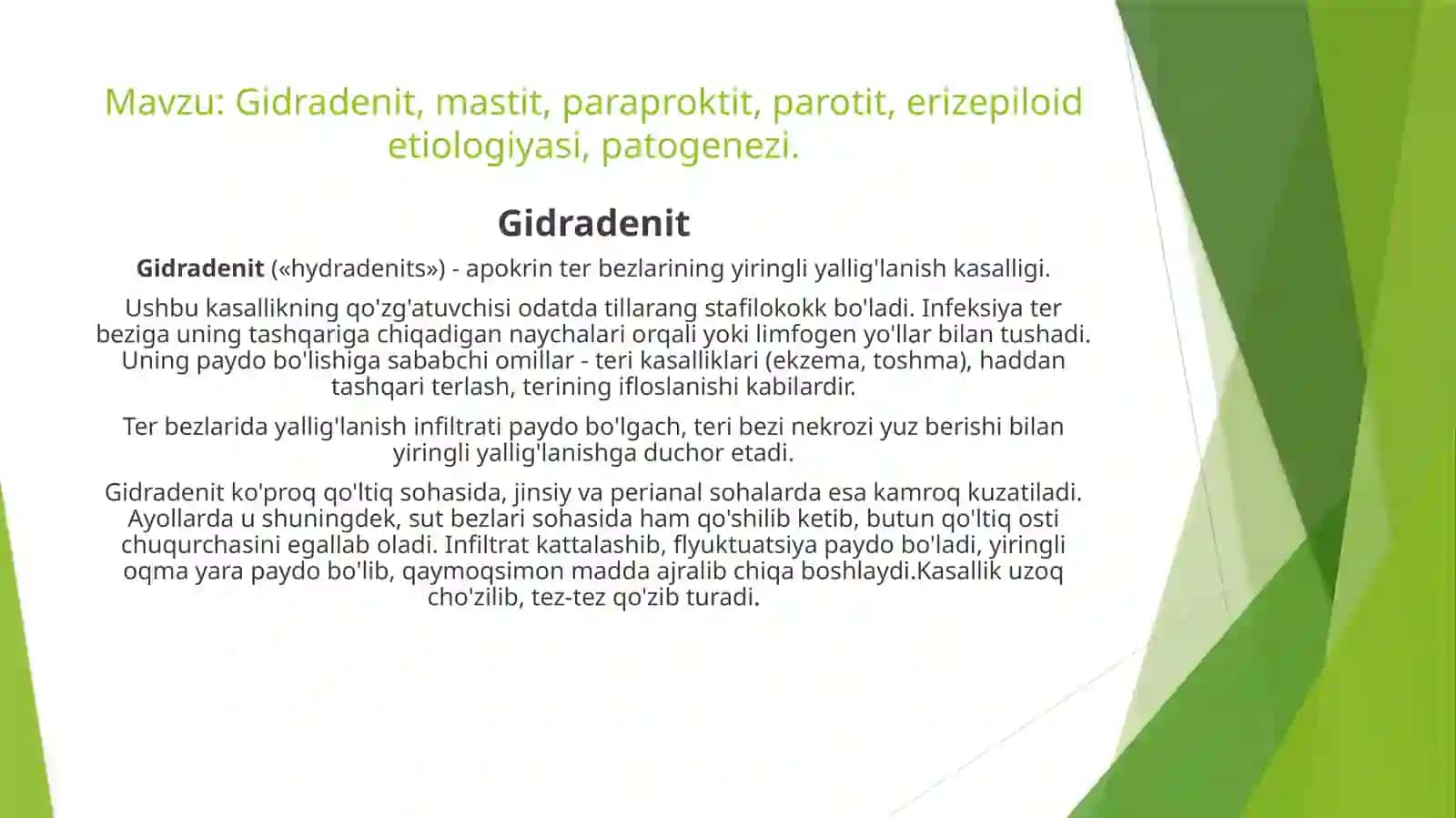 Umumiy Xirurgiya Fanidan Tayyorlagan Mustaqil Ishi 2