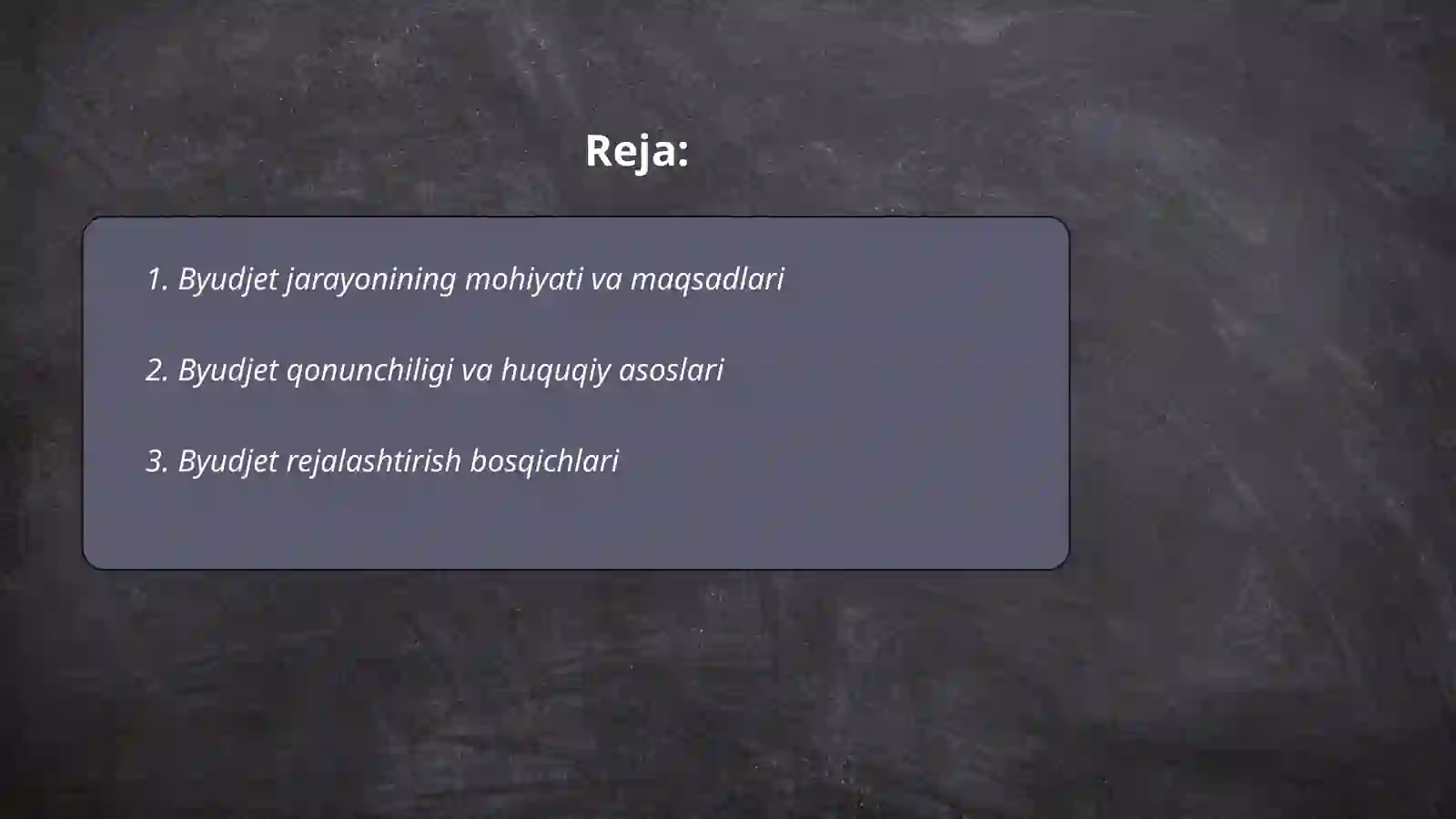 Byudjet jarayoni 2
