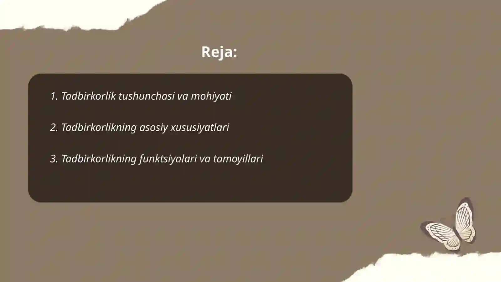 Tadbirkorlik tushunchasi va turlari 2