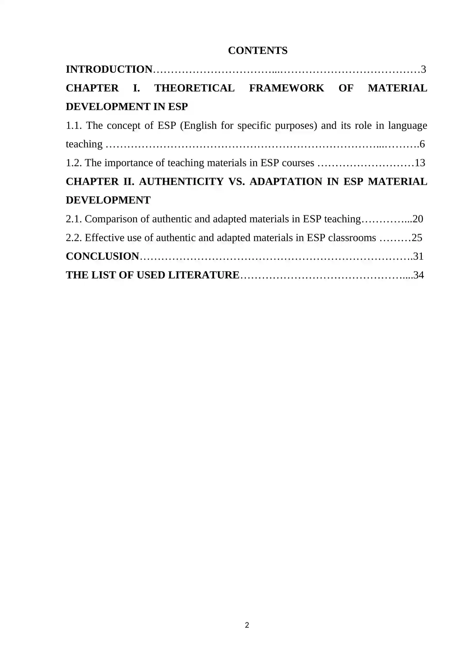 MATERIAL DEVELOPMENT FOR ESP: AUTHENTICITY VS. ADAPTATION 2