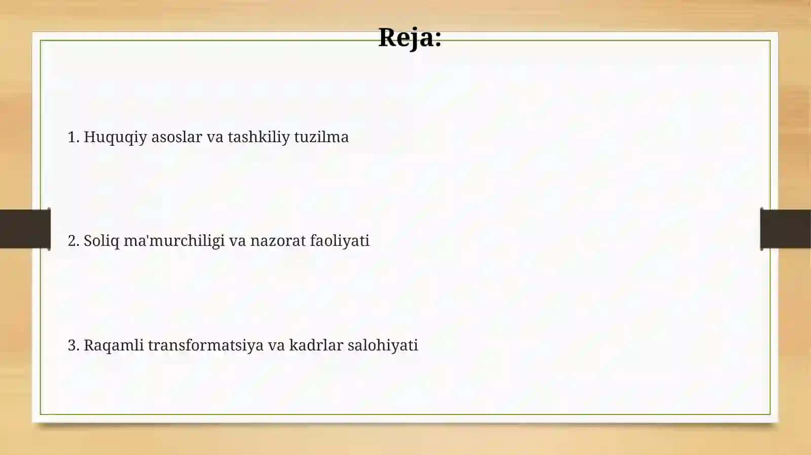 Xududiy davlat soliq xizmati organlari faoliyatini tashkil etish 2