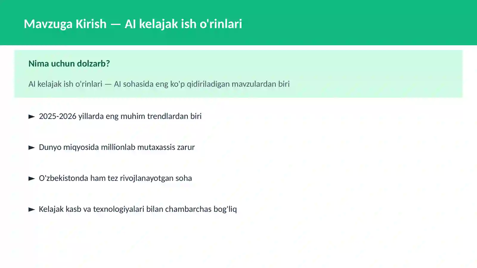 AI kelajak ish o'rinlari 2