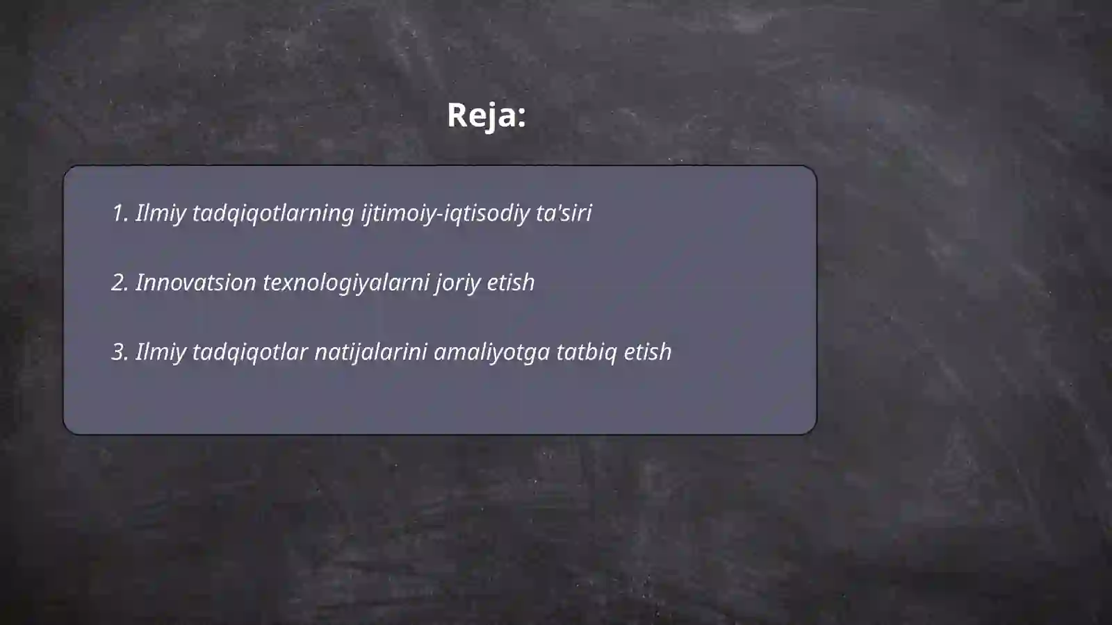Ilmiy tadqiqotlarning joriy etilish samarasi 2