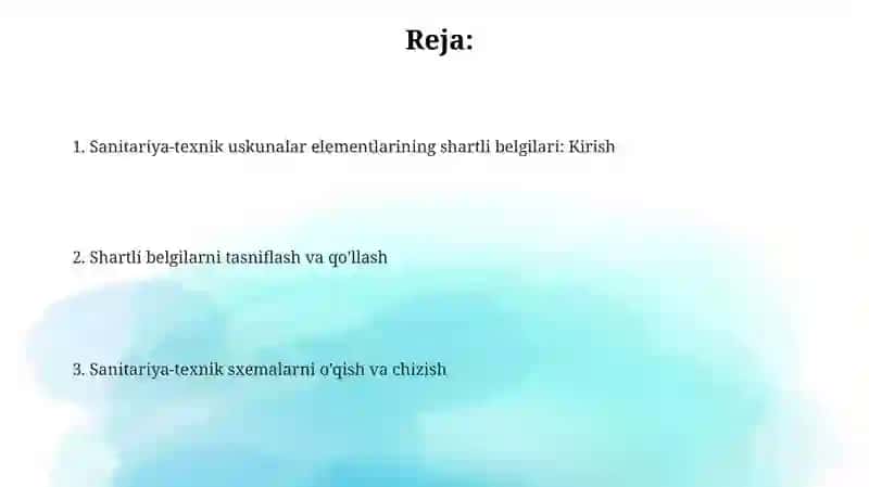 Sanitariya-texnik uskunalar elementlarining shartli belgilari 2