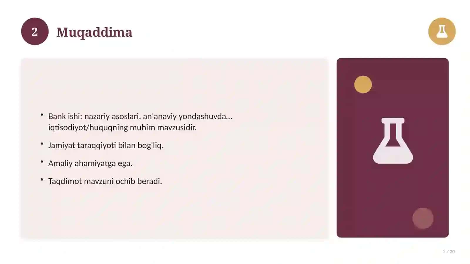 Bank ishi: nazariy asoslari, an'anaviy yondashuvda (Magistrlik dissertatsiyasi mavzusi) 2