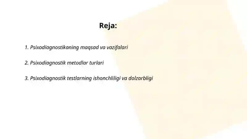 Psixodiagnostika fan va amaliy faoliyat sifatida 2