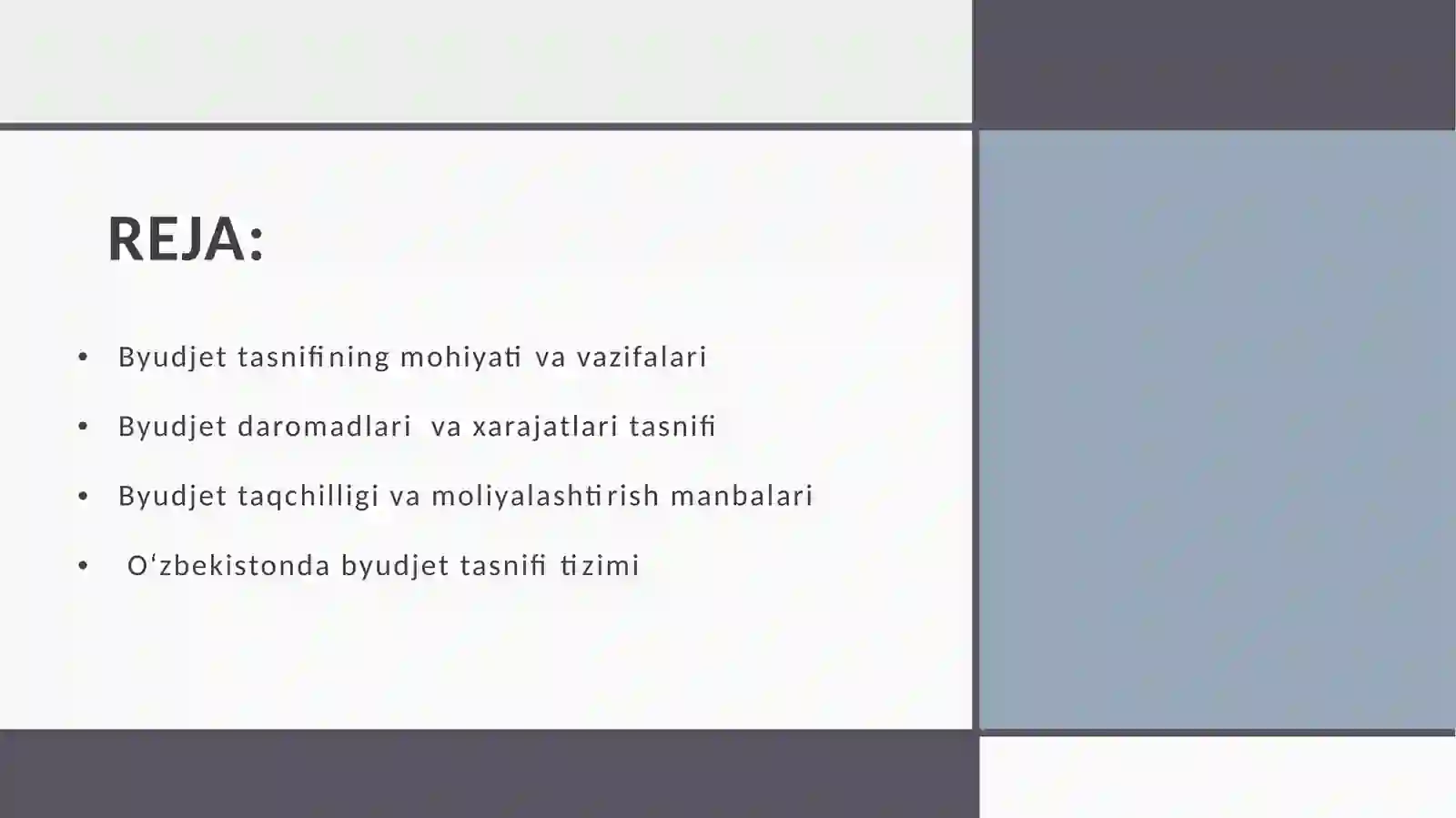 BYUDJET TASNIFI 2
