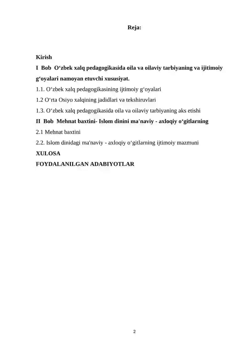 O‘zbek xalq pedagogikasi va Islom ta`limotida ijtimoiy-pedagogik g‘oyalar 2