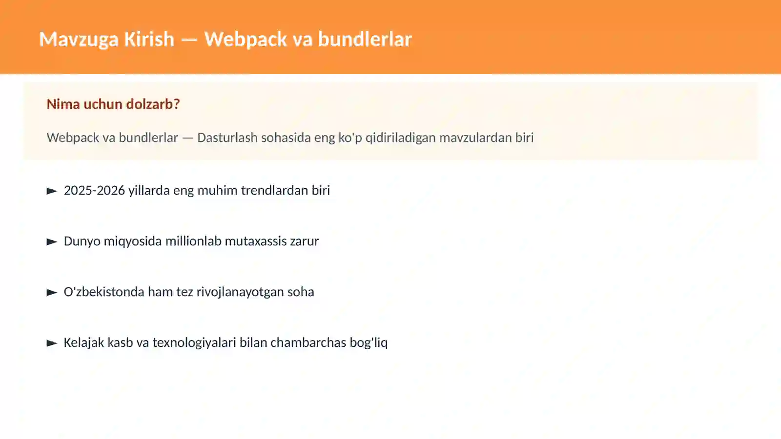 DASTURLASH | JAVASCRIPT VA WEB 2