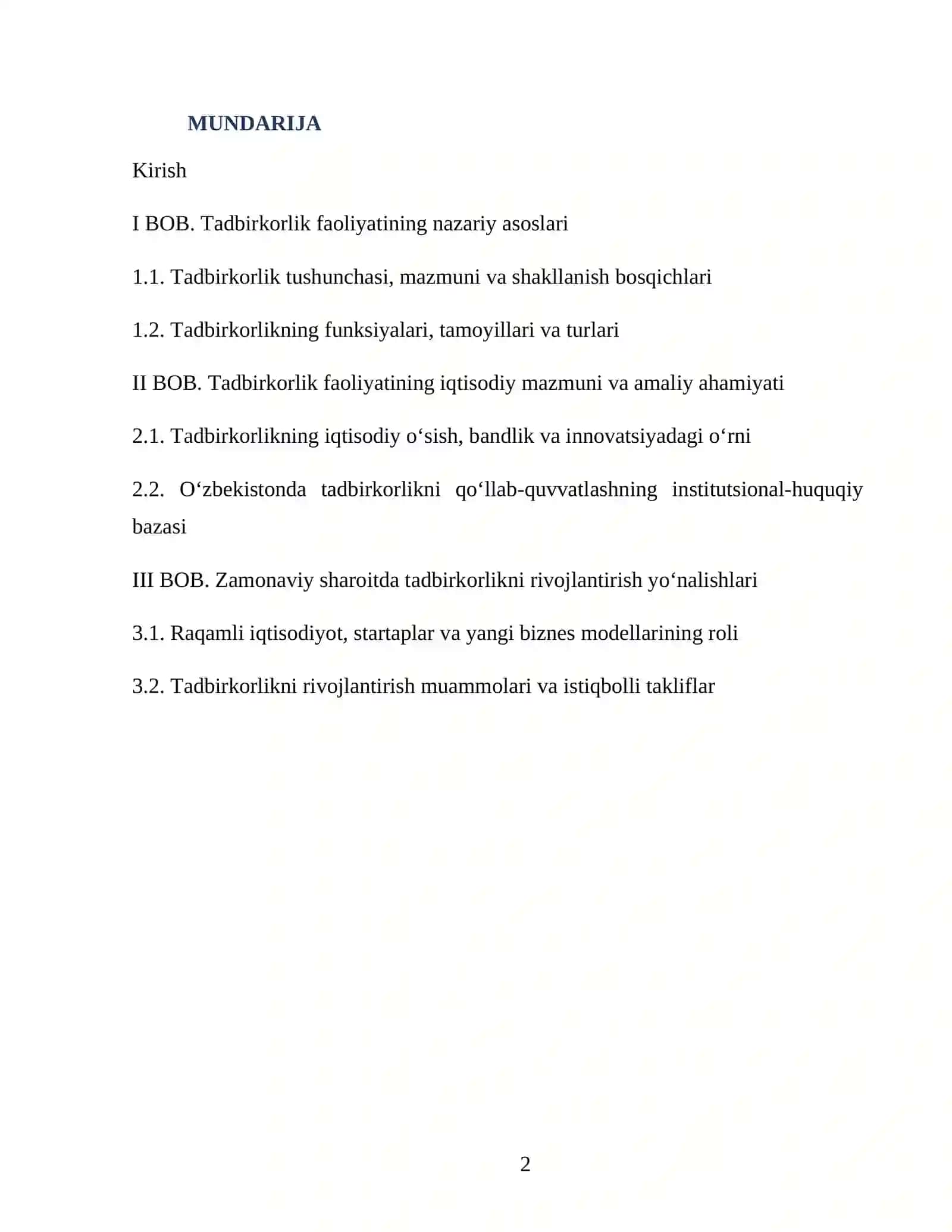 Tadbirkorlik faoliyatining mohiyati va iqtisodiy mazmuni 2