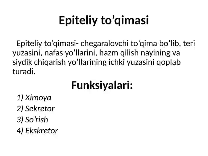 Epiteliyto’qimasi 2