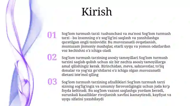 Sog'lom turmush tarzi 2