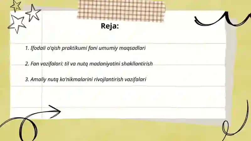 Ifodali oʻqish praktikumi fani vazifalari va maqsadlari 2