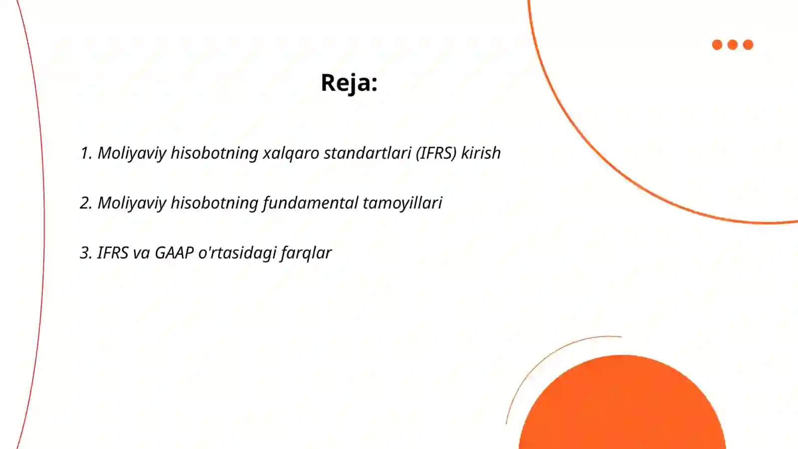 Moliyaviy hisobotning xalqaro standartlari (IFRS) kirish 2