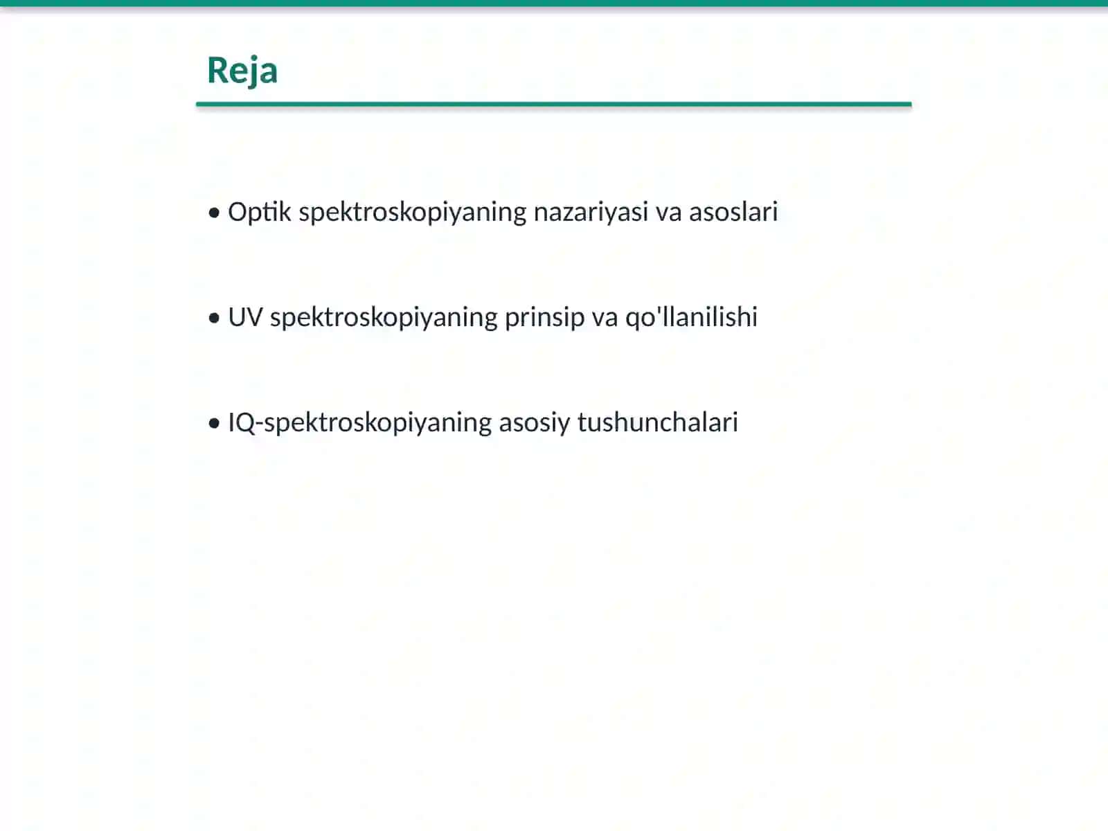 Optik spektroskopiyaning asoslari 2