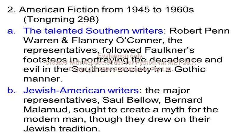 American literature after WWII 2