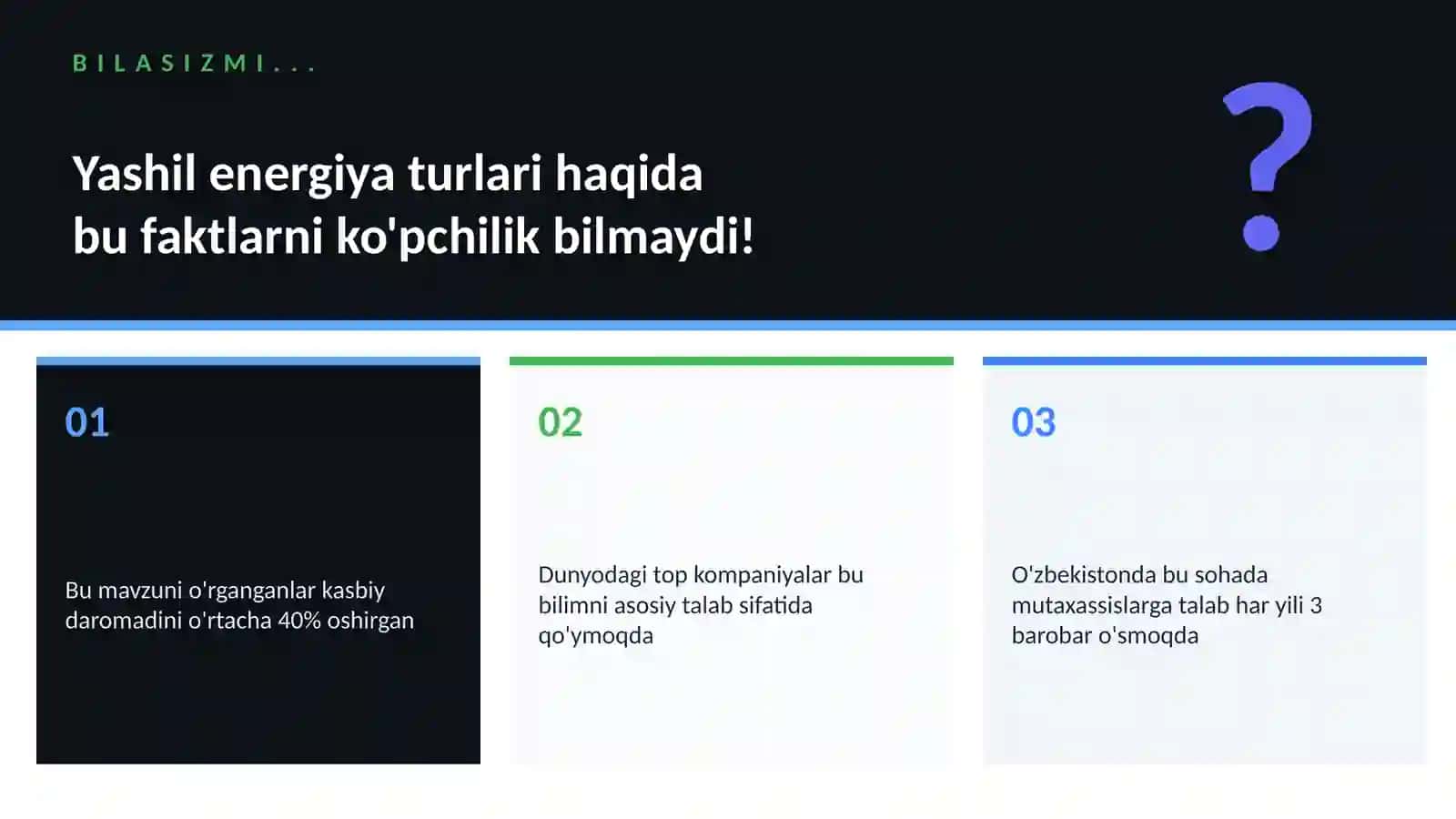 Yashil energiya turlari 2