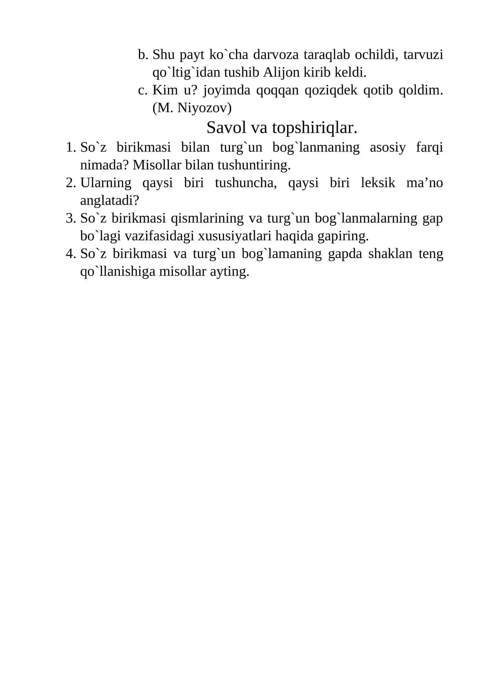 Turg`un bog`lanma va so'z birikmasi 2