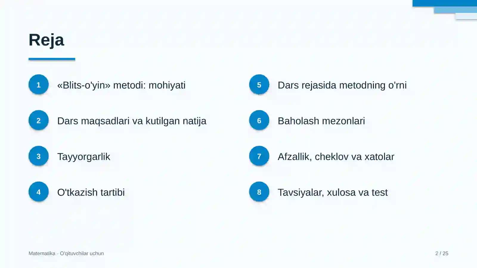 matematika darslarida blits o'yin metodidan foydalanish 6128 2