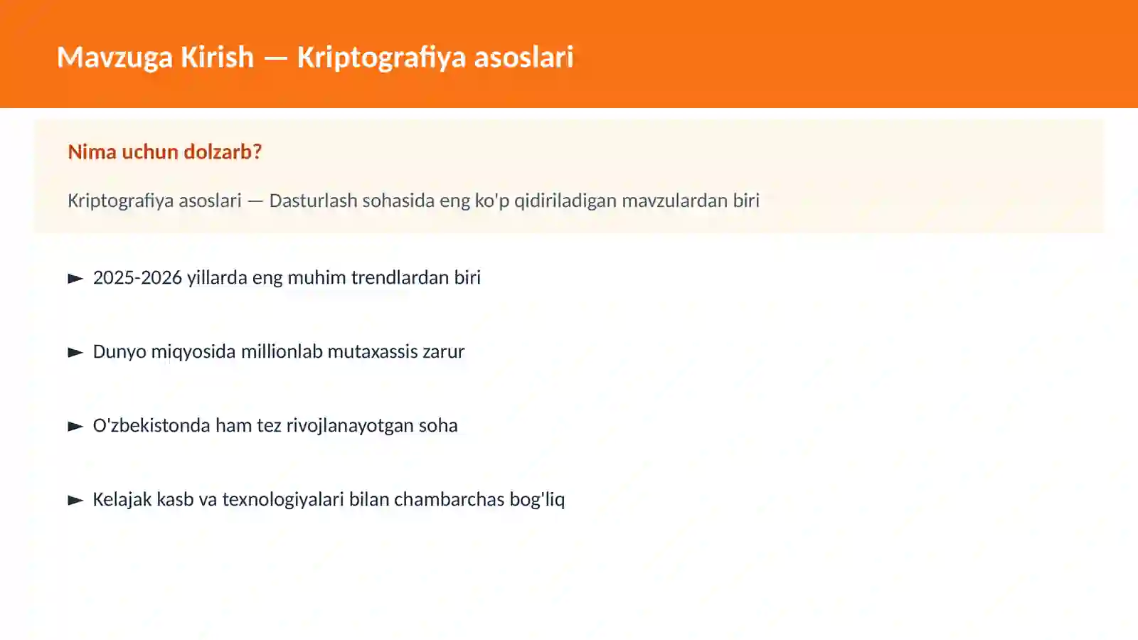 Kriptografiya asoslari 2